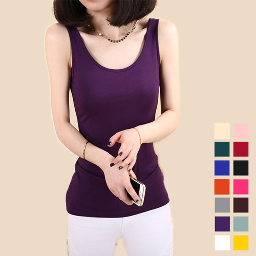 百搭风糖果色吊带背心春夏新品