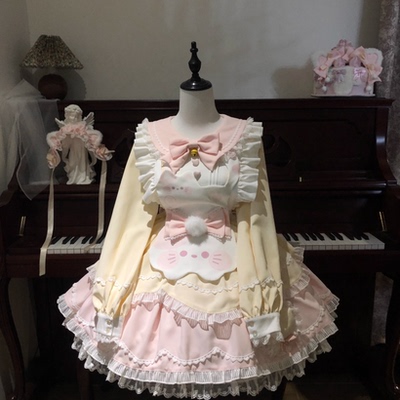 【现货】甜茶少女Lolita原创洛丽塔甜美可爱连衣裙长袖op公主裙