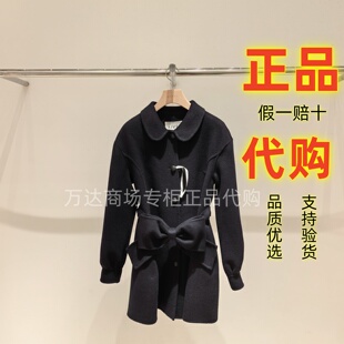 AIVEI艾薇2026冬季新款甜美风蝴蝶结收腰毛呢外套XSV7D10B
