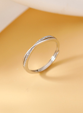 925纯银戒指女高级感素圈时尚个