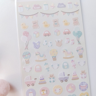 日本GAIA可爱系列手帐贴纸小熊宝宝烘焙女生闺蜜日记相册DIY素材