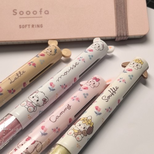 现货日本FUNBOX鲨鱼猫mofusand限定mikko红黑两色圆珠笔耳朵笔