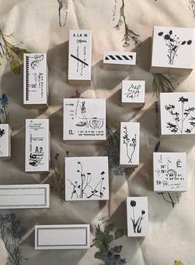 [现货]日本Yohaku余白花卉画框木质手帐印章手帐印章一件包邮