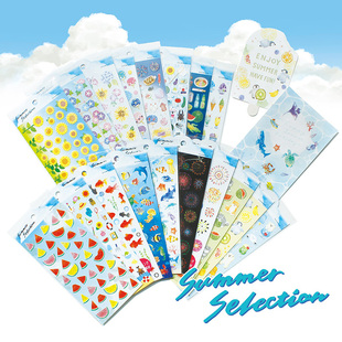 日本mindwave夏日系列手帐贴纸北极熊小狗企鹅和纸日记相册DIY