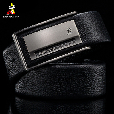 稻草人时尚百搭牛皮爸爸真皮腰带