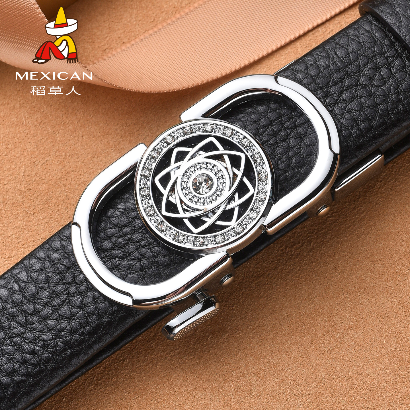 稻草人女士双面头层皮带真皮自动扣百搭腰带牛皮纯牛皮女皮带韩版