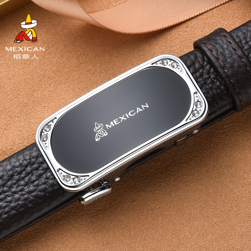 稻草人内穿不露尾女皮带头层牛皮女士真皮软皮纯牛皮裤带自动扣潮