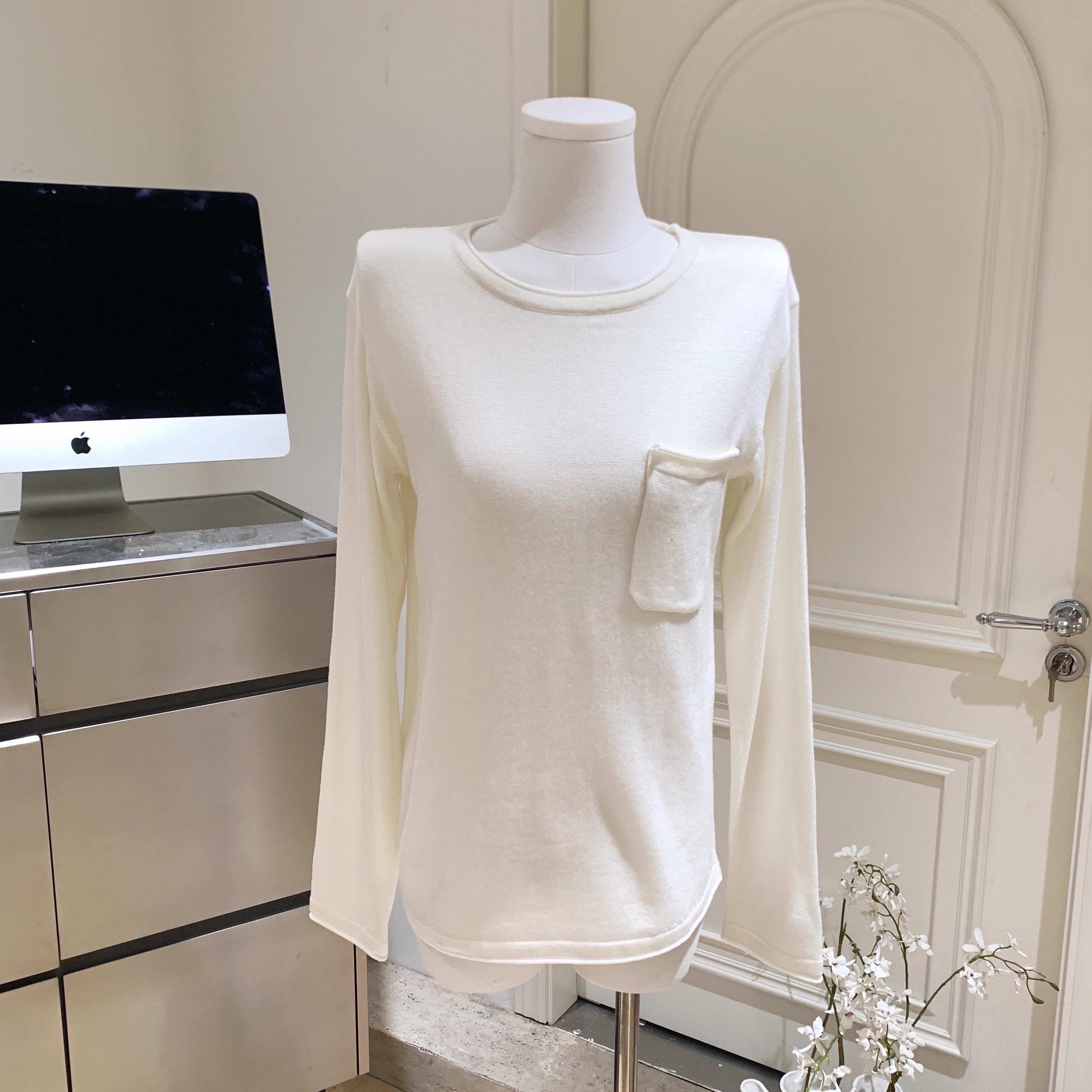 蘑糯糯套头长袖针织上衣内搭