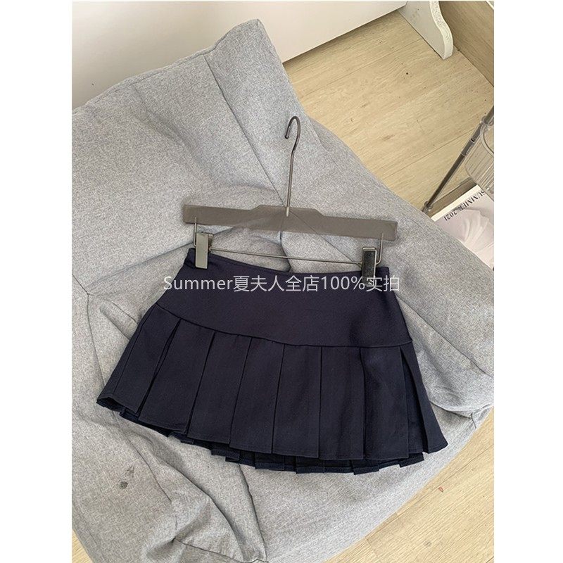 蘑糯糯垂感灰色/黑色/藏青色/茶驼色/藏青格子百褶裙四季百搭裤裙,女装/女士精品,半身裙,淘宝优惠券,粉丝福利购,淘宝优惠卷