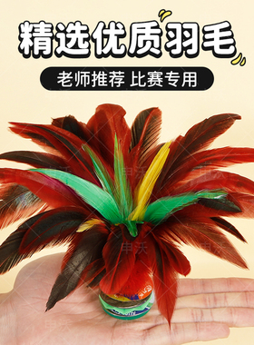 鸡毛毽子比赛专用老式毽球踢键子专业腱子儿童小学生成人运动花毽