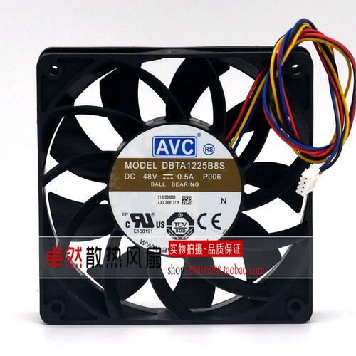 全新AVC DBTA1225B8S 12CM 12025 48V 0.50A PWM调速交换机风扇