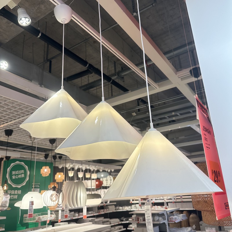 IKEA宜家泽布塞吊灯白色塑料 E27灯泡餐厅吊灯客厅装饰吊灯家装灯