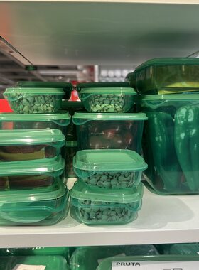 宜家普塔食品盒17件套装保鲜水果冰箱微波炉收纳透明塑料盒子储物