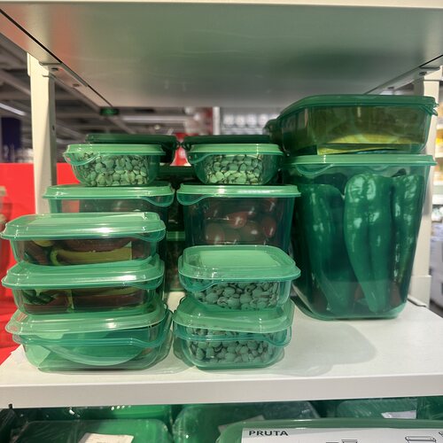 宜家普塔食品盒17件套装保鲜水果冰箱微波炉收纳透明塑料盒子储物