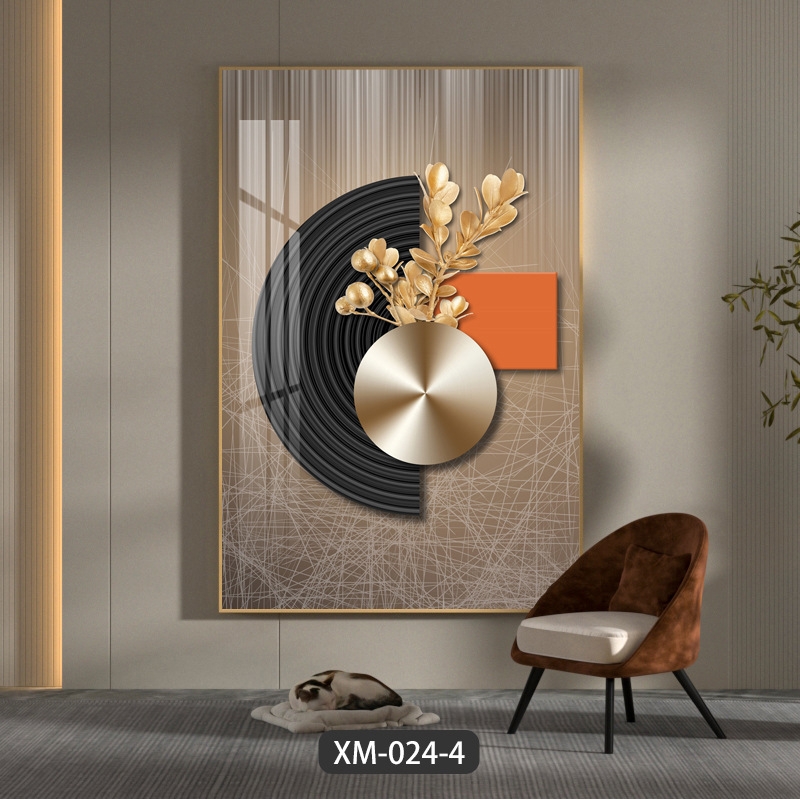 现代轻奢玄关装饰画客厅沙发背景墙走廊过道艺术挂画高清晶瓷画图片