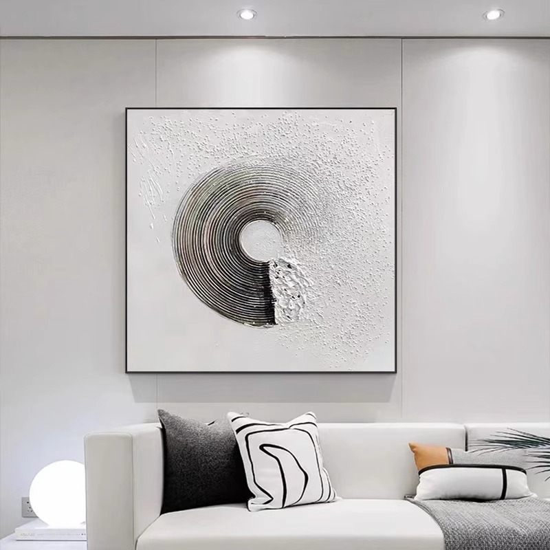 抽象装饰画方形现代简约酒店样板间挂画轻奢客厅玄关餐厅卧室壁画图片
