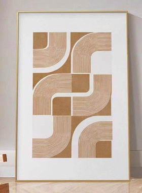 法式玄关现代简约橙色竖版卧室装饰挂画客厅沙发背景墙大幅落地画