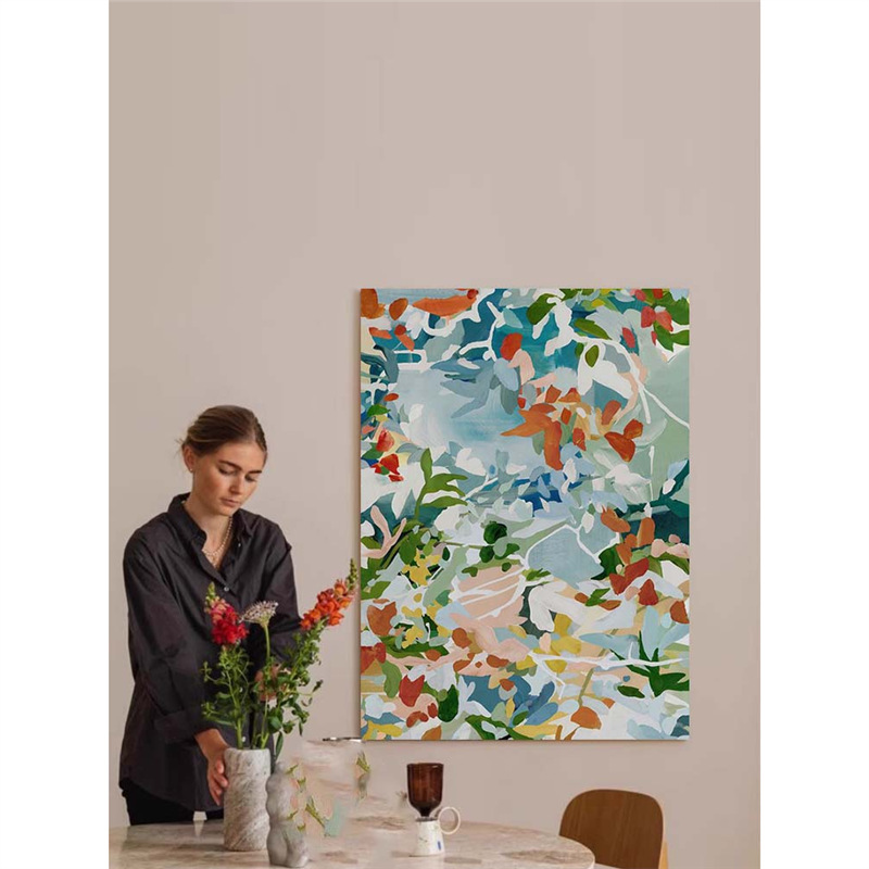 多巴胺植物花卉客厅装饰画抽象繁花小众艺术餐厅卧室玄关挂画图片