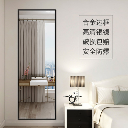 合金烤漆镜子全身现代简约穿衣镜壁挂全身镜女壁挂家用试衣镜贴墙 - 封面