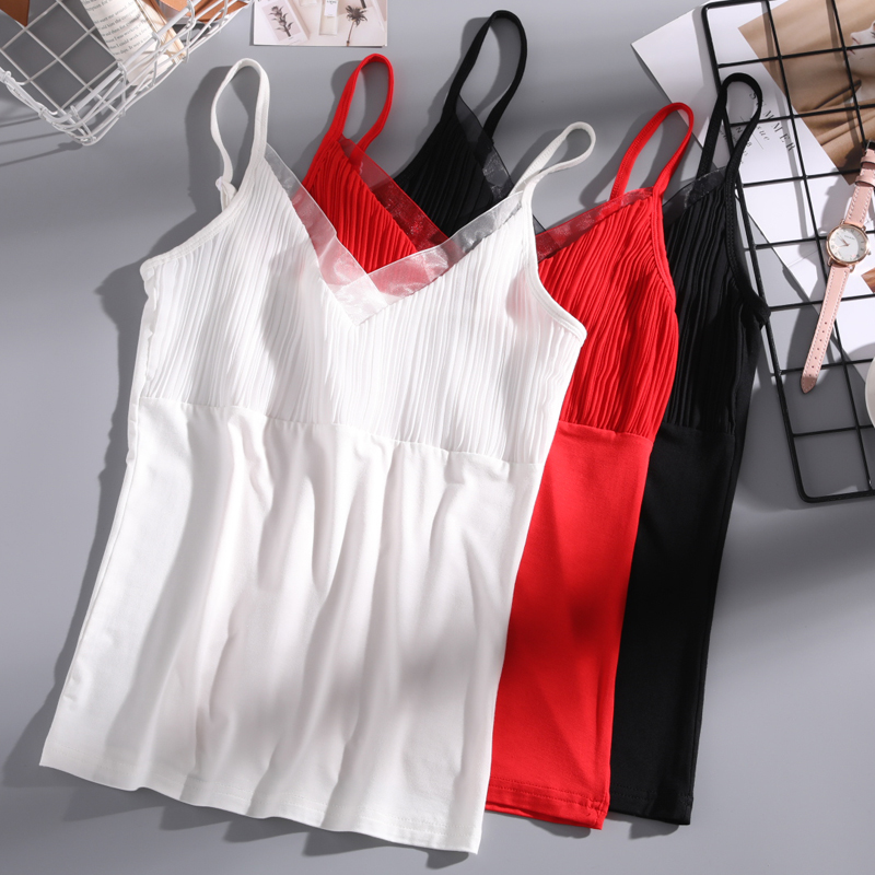 莫代尔吊带V领小背心职业装打底