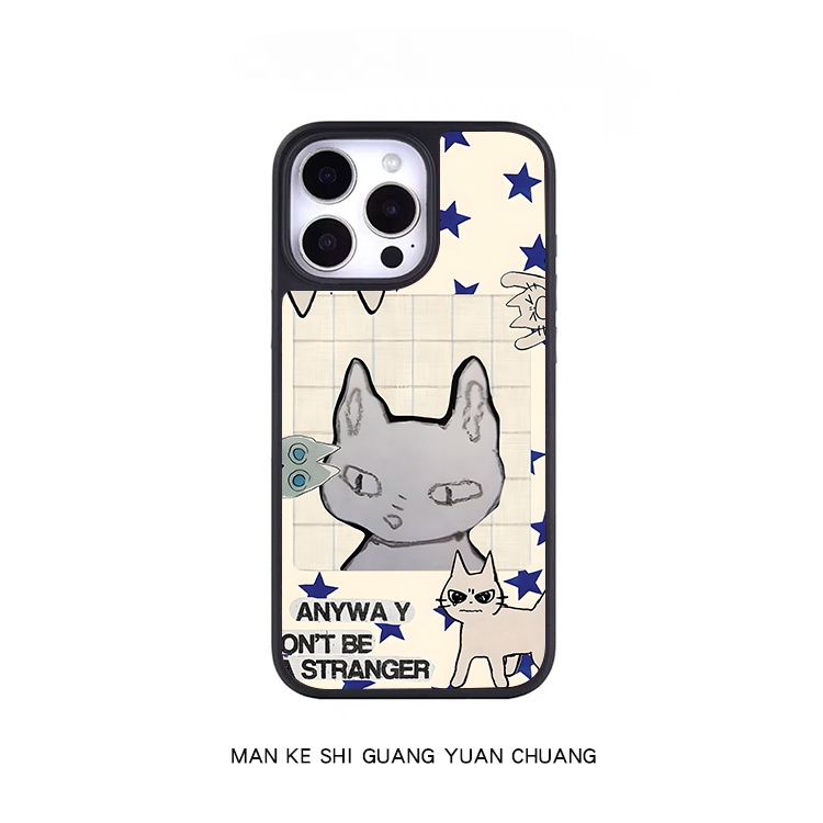 星星可爱猫咪适用iPhone16Promax小众12mini硬软壳11个性15文艺15promax手机壳16高级感13苹果14plus