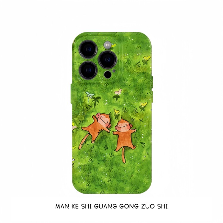 治愈可爱猴子iPhone16promax苹果15小米14新款mate60荣耀200菲林手机壳13opporeno12vi