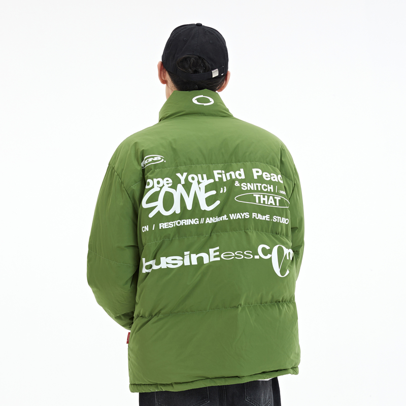 潮牌告密者印花羽绒服