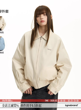 【双面穿】TGNS格纹百搭工装外套女春季流行美式夹克格子上衣男款