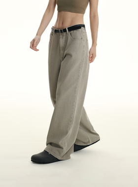 TGNS潮牌cleanfie休闲基础牛仔裤美式复古水洗宽松直筒百搭长裤