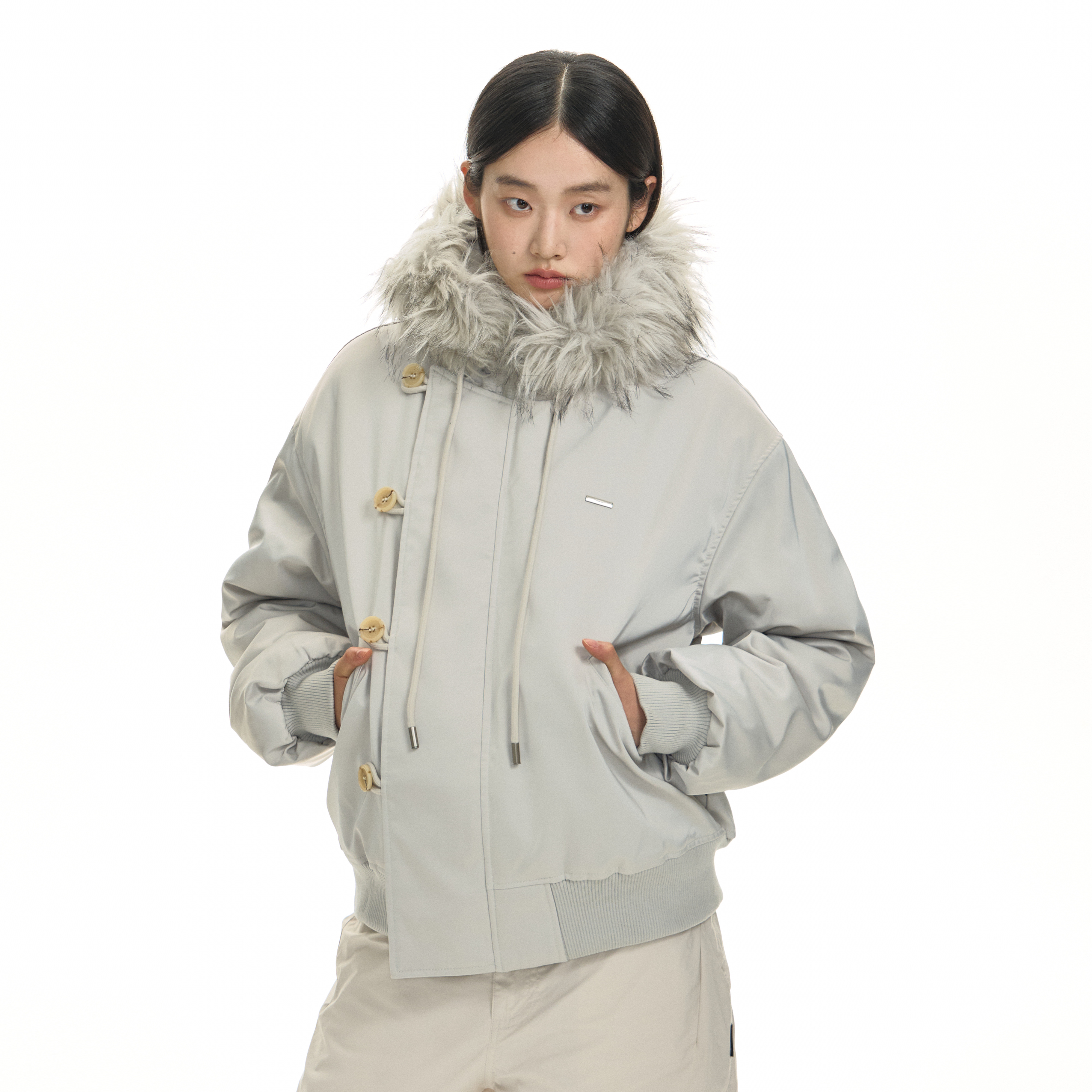 TGNS连帽大毛领m4a1羽绒服厚外套