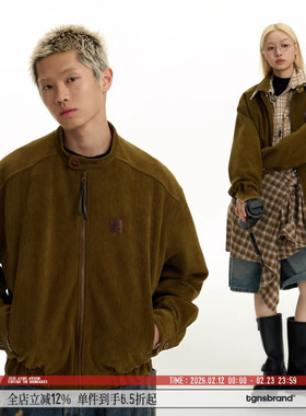 【明星同款】TGNS美拉德灯芯绒夹克男春季棒球服女生美式复古外套