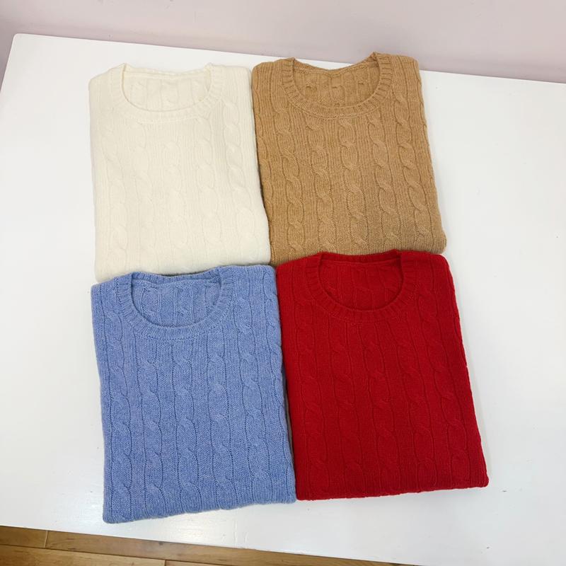 NGRM圆领绞花羊毛针织衫