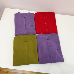 NGRM 70%羊毛30%山羊绒张元英同款开衫miu系针织衫修身毛衣外套女