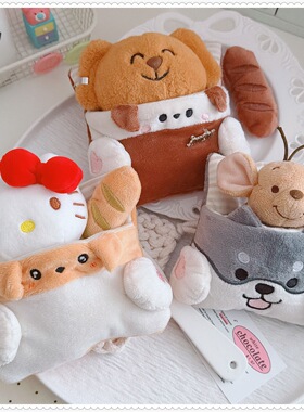 装扮10cm娃床雪莉玫露露自嘲熊KT大笨狗努努迷你玩偶挂件床品枕头