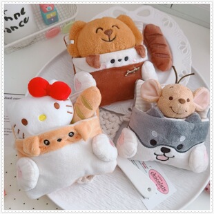 装 扮10cm娃床雪莉玫露露自嘲熊KT大笨狗努努迷你玩偶挂件床品枕头