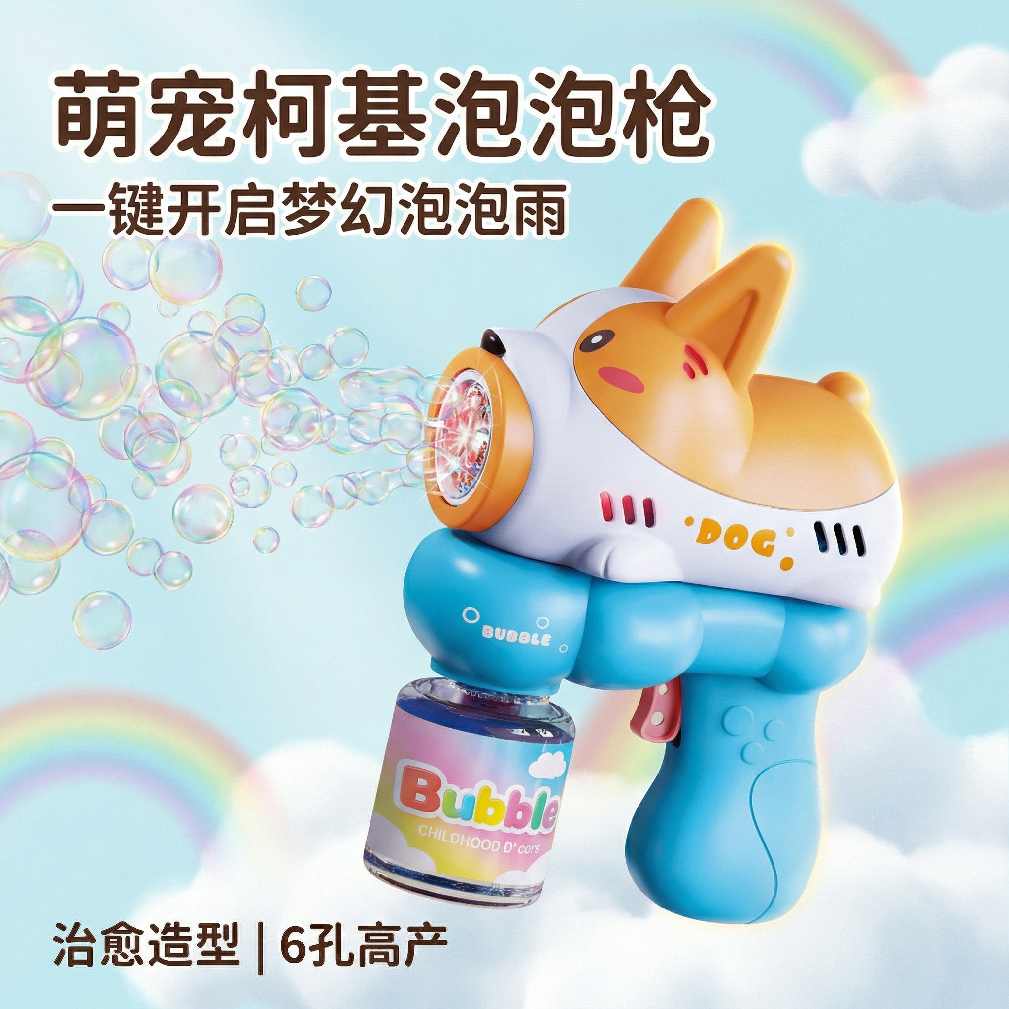 泡泡枪儿童玩具电动泡泡枪网红少女心七彩补充液安全无毒批发地摊