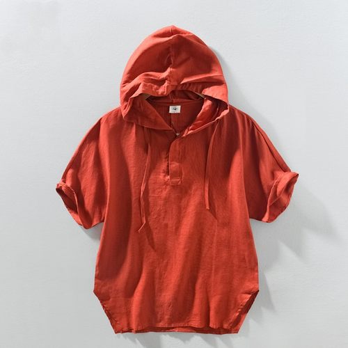 套头卫衣男夏季新款亚麻