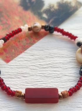 APAN手作《敦煌藻井》系列原创捷克琉璃珠手链叠戴百搭小众弹力