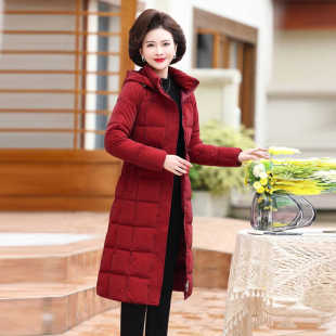 新款年轻妈妈装中长款过膝宽松加肥大码加厚羽绒棉衣服棉袄外套女