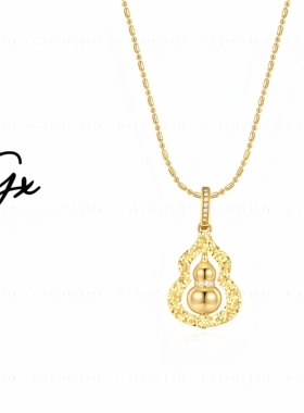 龙鳞碎冰冰葫芦镀k金爆闪项链cnc工艺百搭福禄节日礼送女友送妈妈