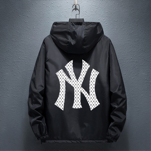 2025秋冬季新款潮流休闲外套青少年学生夹克老花yn棉服男孩冲锋衣