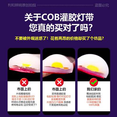 矽胶水下COB灯带24v户外防水IP68灌胶泳池led柔性线 线形软灯条低