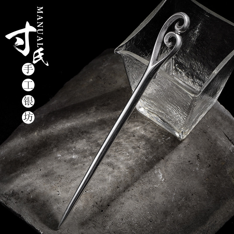 云南手工【新品】S999银手工复古发簪民族风镶和田玉步摇簪子发饰