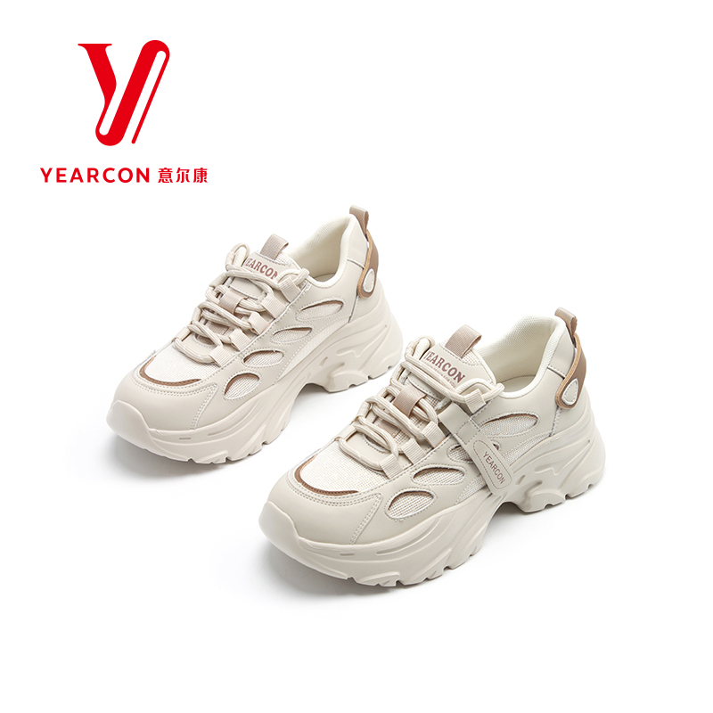 意尔康女鞋老爹鞋2025春季厚底