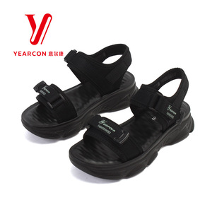 意尔康凉鞋女2023年夏季新款仙女松糕厚底运动凉鞋平底沙滩鞋女鞋