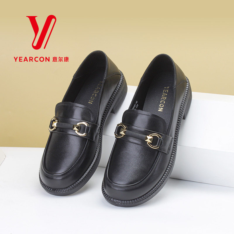 意尔康女鞋乐福鞋2025年春季新款3182AB08880Y真皮舒适小皮鞋单鞋,女鞋,乐福鞋（豆豆鞋）,淘宝优惠券,粉丝福利购,淘宝优惠卷