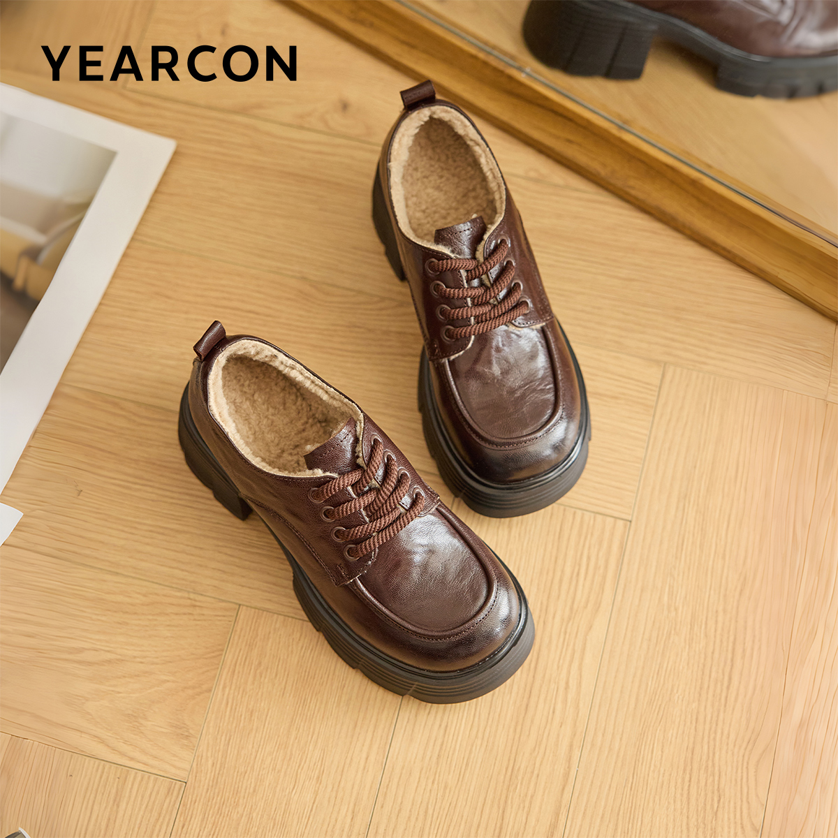 意尔康2025新款黑色加绒棉鞋