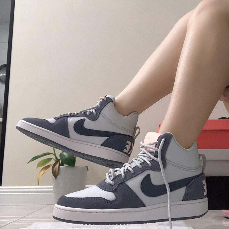 nike耐克女鞋court borough小乔治城灰蓝中帮休闲板鞋844907-005