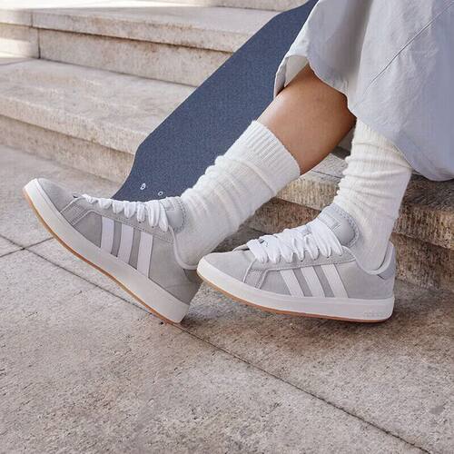 Adidas阿迪达斯面包复古运动休闲板鞋灰色男女IH6185