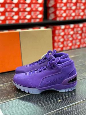 耐克Nike Air Zoom紫色男款低帮复古篮球鞋FJ0667-500